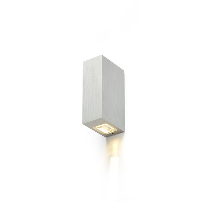 RENDL NICK II nástenná česaný hliník 230V LED 2x3W 10° IP54 3000K – obrázok 1