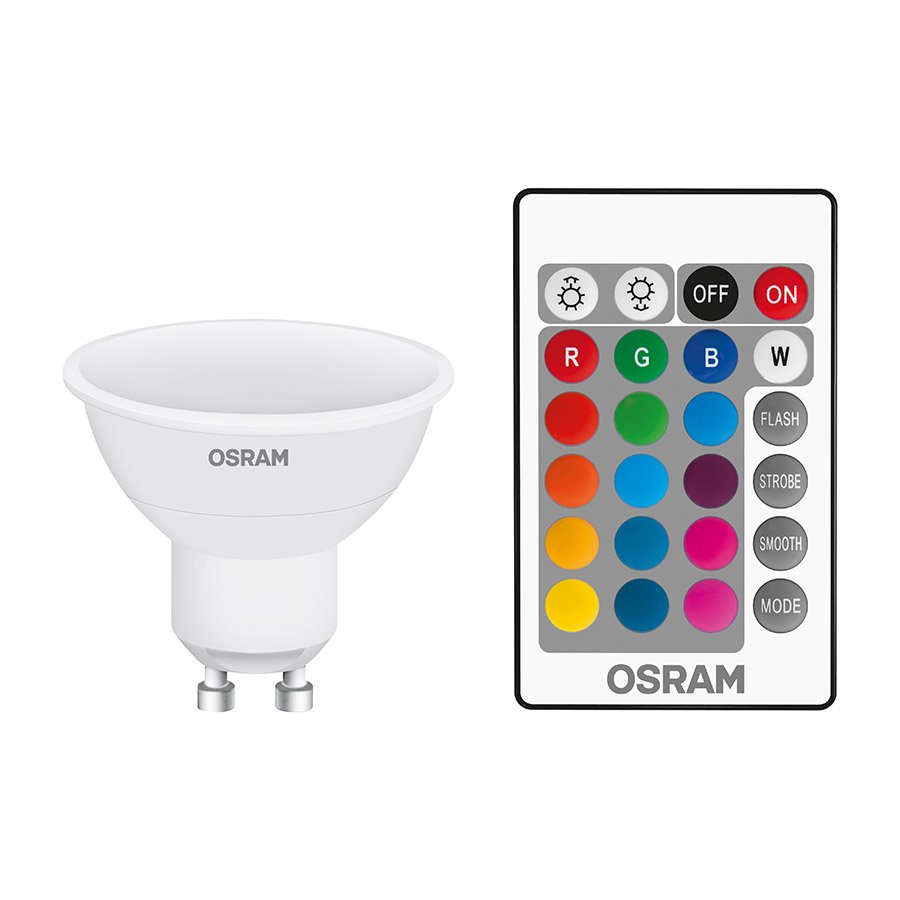 RENDL OSRAM RGBW PAR16 biela 230V GU10 LED EQ25 2700K – obrázok 1