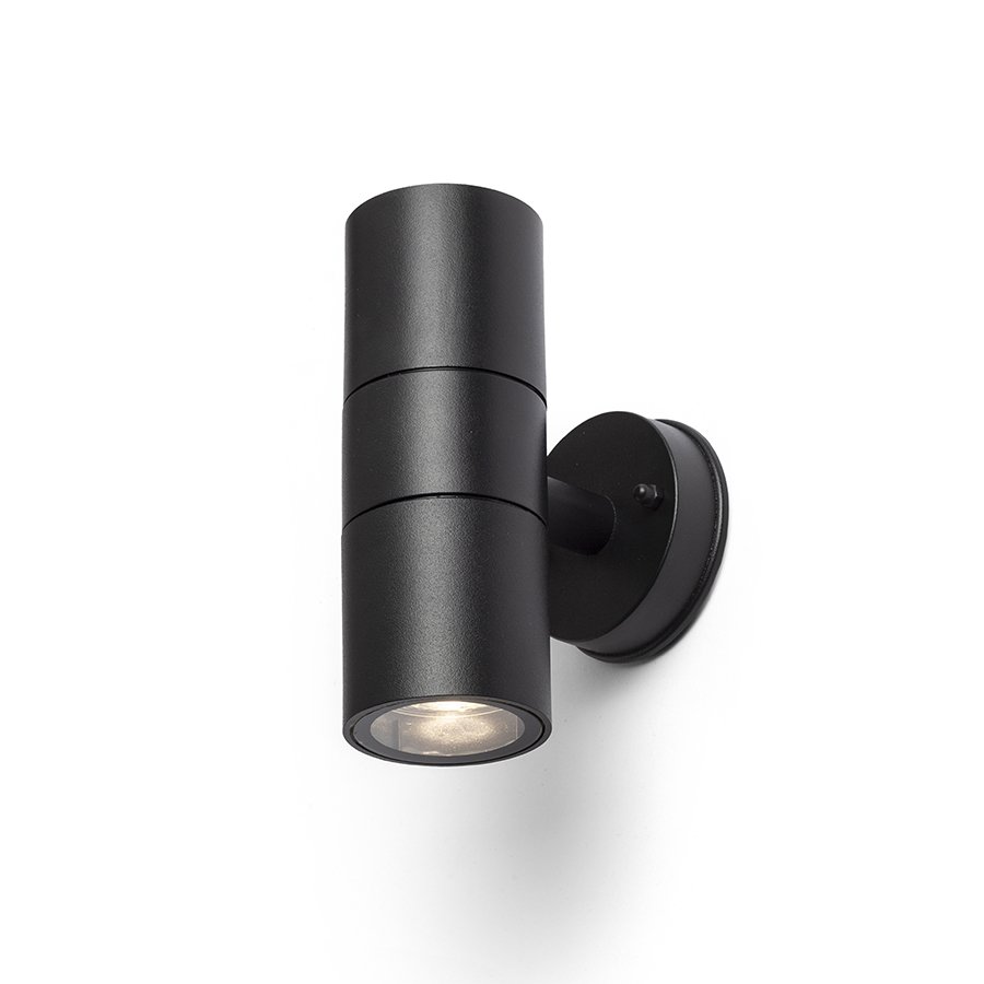 RENDL SORANO II nástenná čierna plast 230V LED GU10 2x8W IP44 – obrázok 1