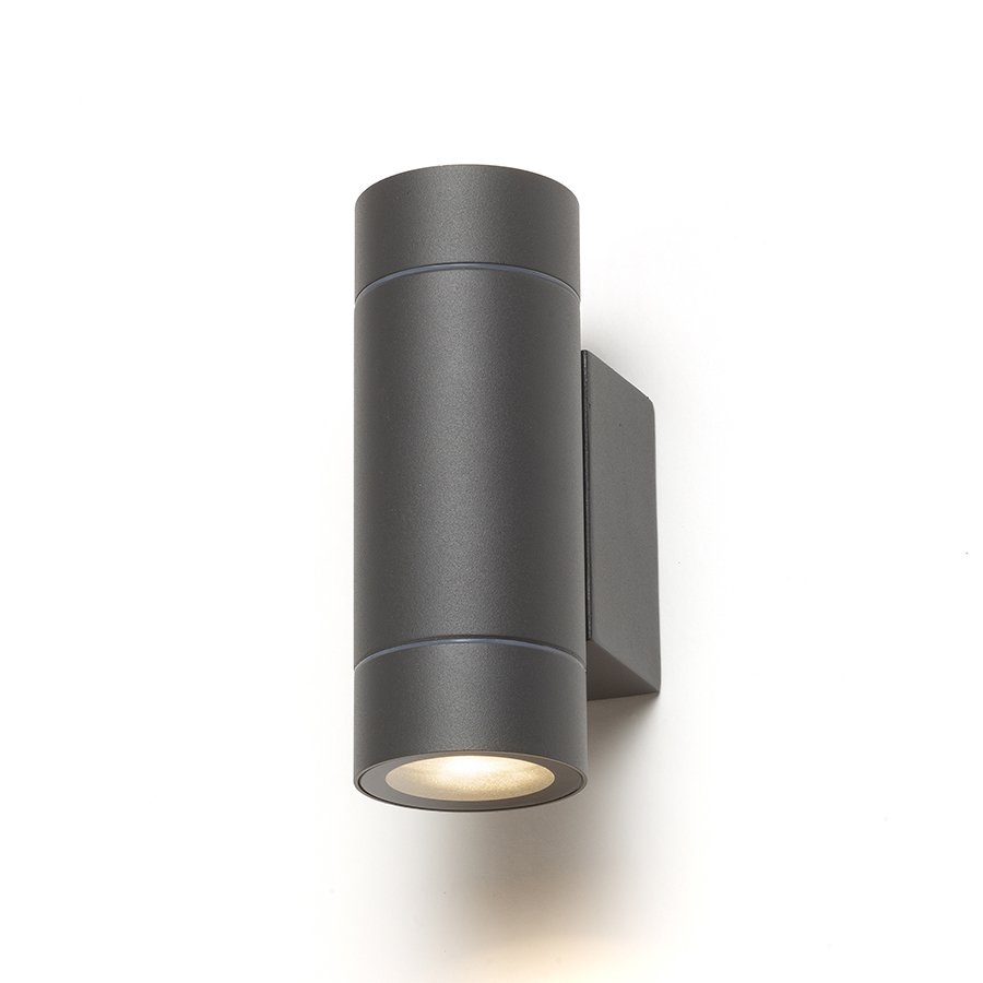 RENDL MIZZI NEW II nástenná antracitová 230V LED GU10 2x8W IP65 – obrázok 1