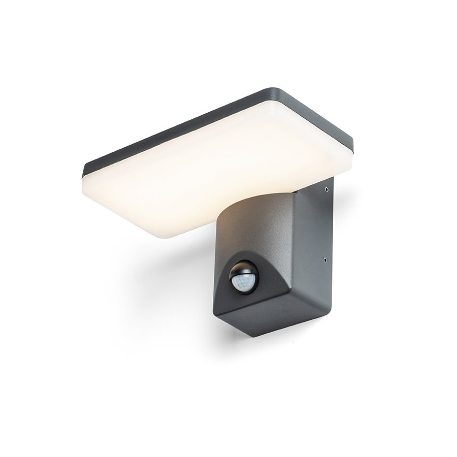 RENDL RINA PIR nástenná antracitová 230V LED 12W IP65 3000K – obrázok 1