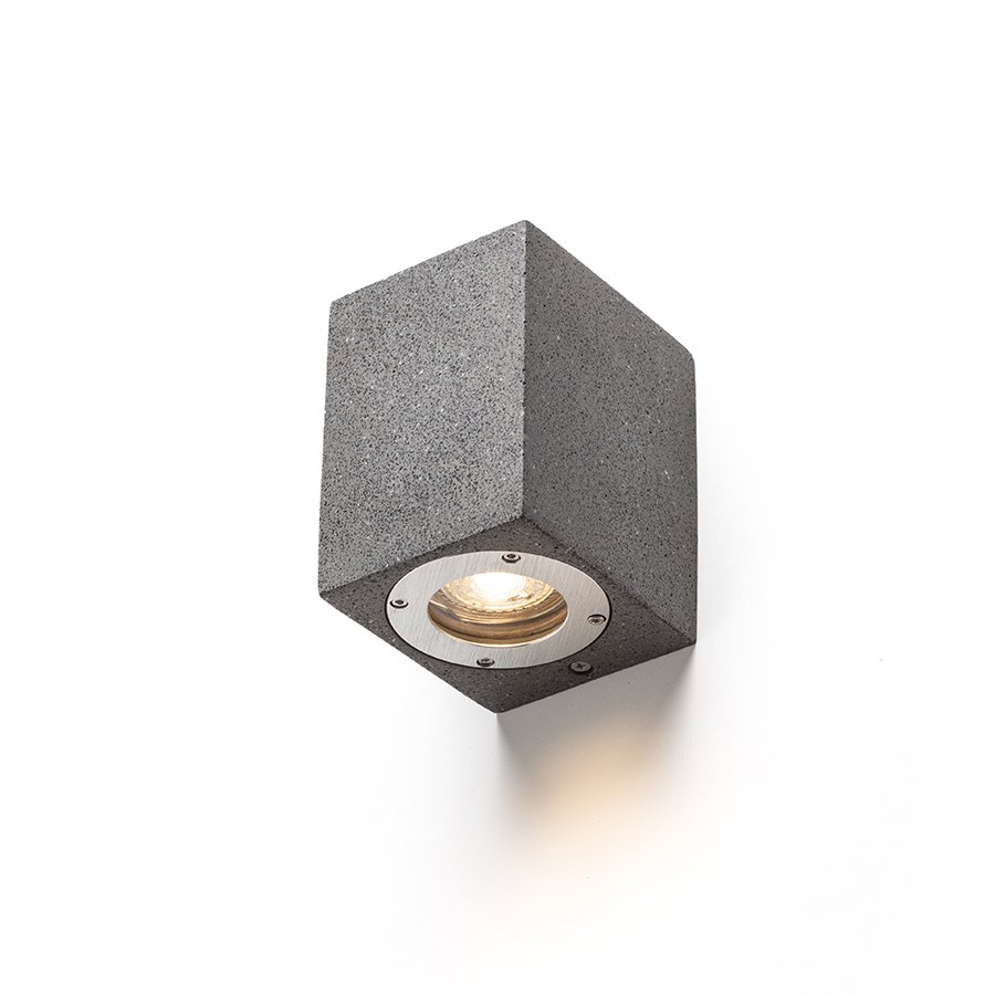 RENDL KANE I nástenná betón/dekor tmavý granit 230V LED GU10 5W IP65 – obrázok 1