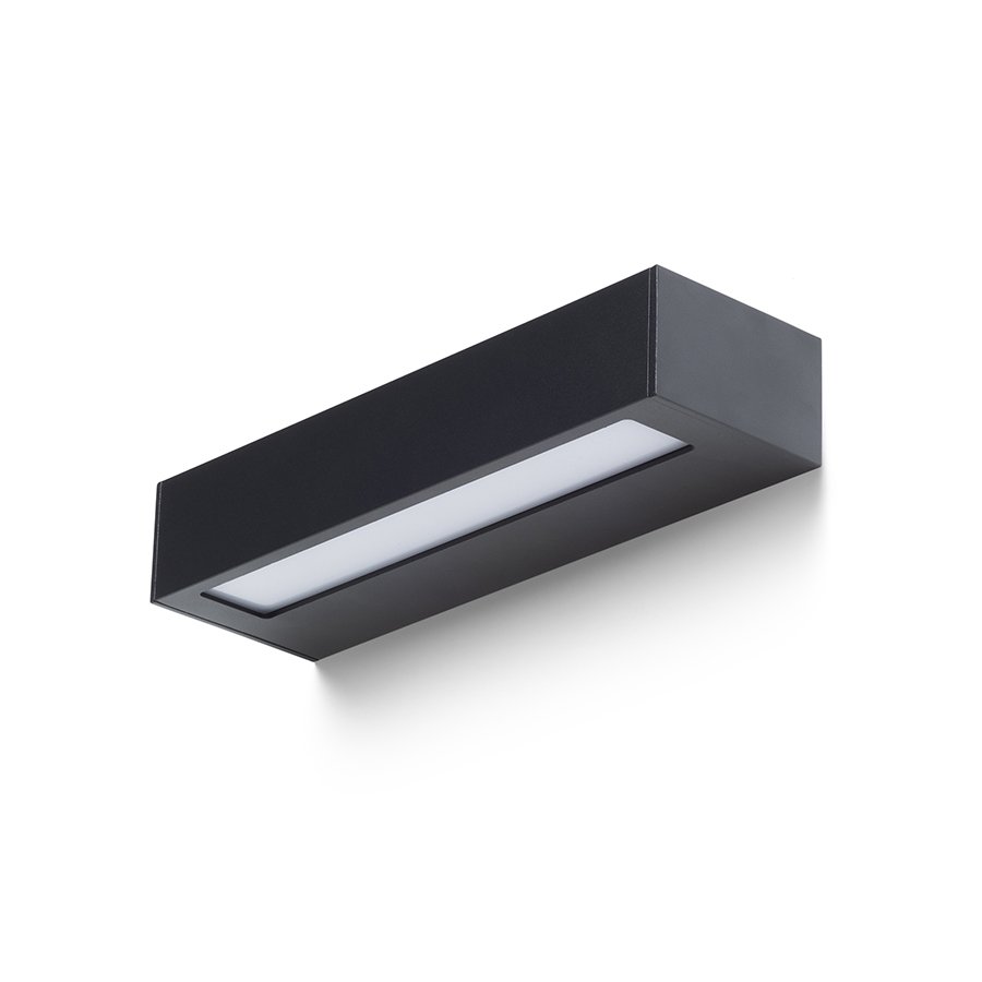 RENDL ASTER 25 nástenná čierna mliečny akrylát 230V LED 2x6W IP65 3000K – obrázok 1