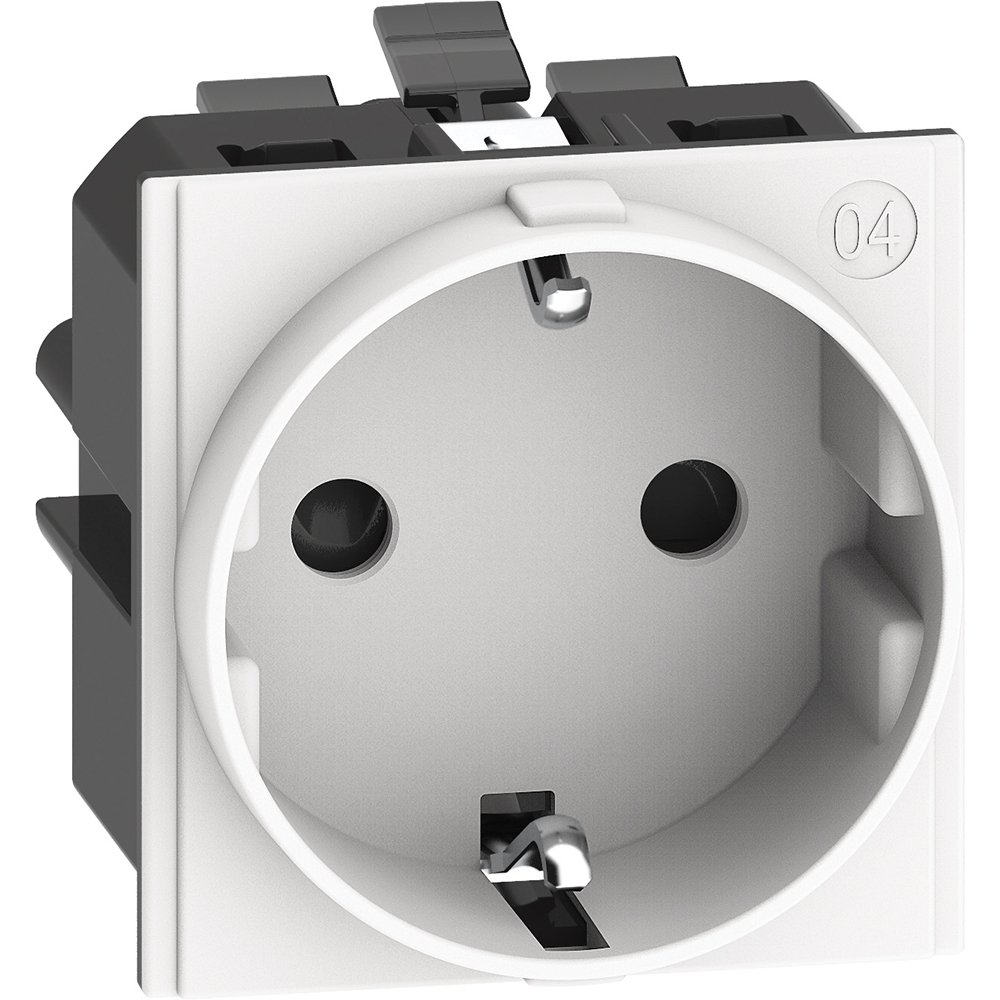 LIVING NOW ZÁSUVKA SCHUKO 2P+T AUTOMATICKÉ SVORKY BIELA – obrázok 1