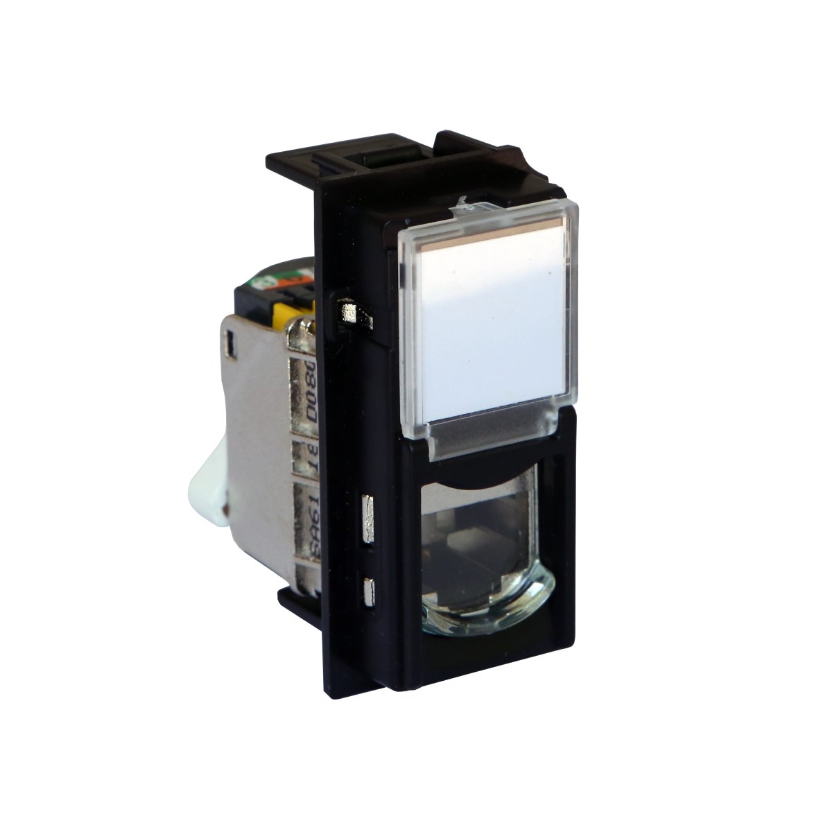 LIVING NOW DÁTOVÁ ZÁSUVKA RJ45 CAT6A UTP BEZ NÁRADIA 1 MODUL ČIERNA – obrázok 1