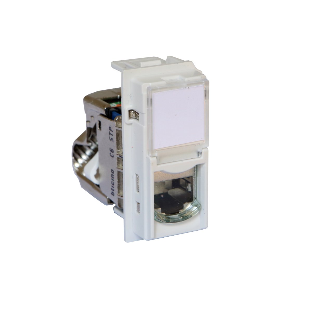 LIVING NOW DÁTOVÁ ZÁSUVKA RJ45 CAT6 STP BEZ NÁRADIA 1 MODUL BIELA – obrázok 1