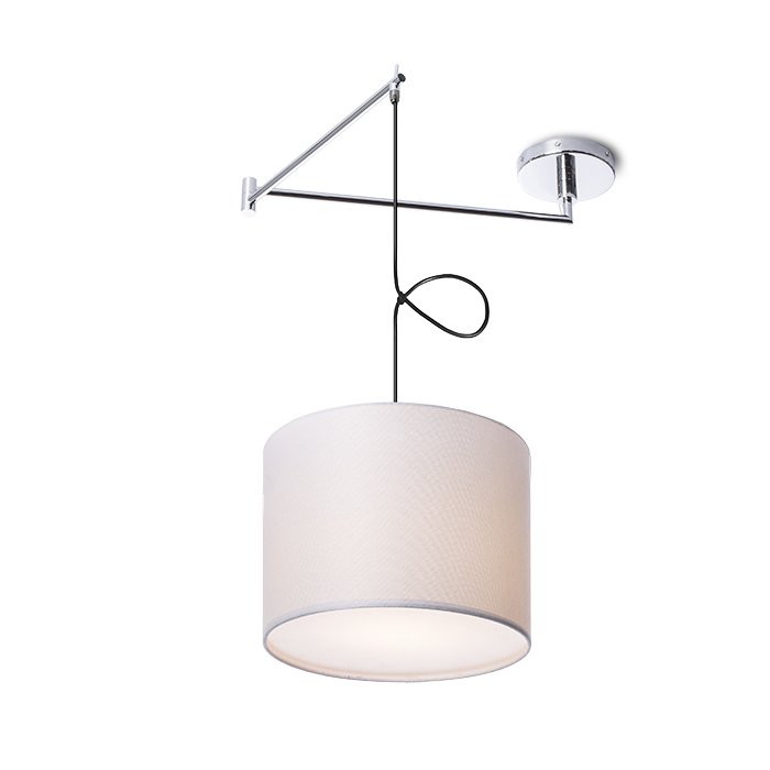 RENDL BROADWAY závesná s ramenom biela chróm 230V LED E27 15W – obrázok 1
