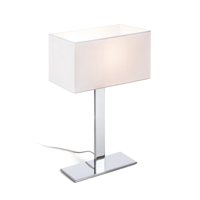 RENDL PLAZA M stolná biela chróm 230V LED E27 15W – obrázok 1