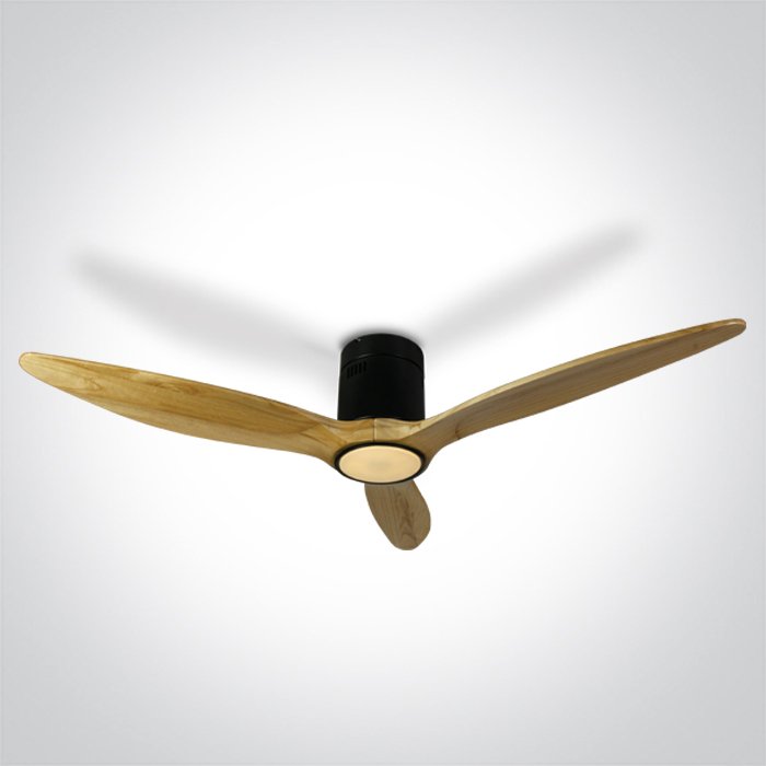 6312LC/B/V LIGHT WOOD BLACK CEILING FAN 25W LED 22W CCTV IP20 230v – obrázok 1