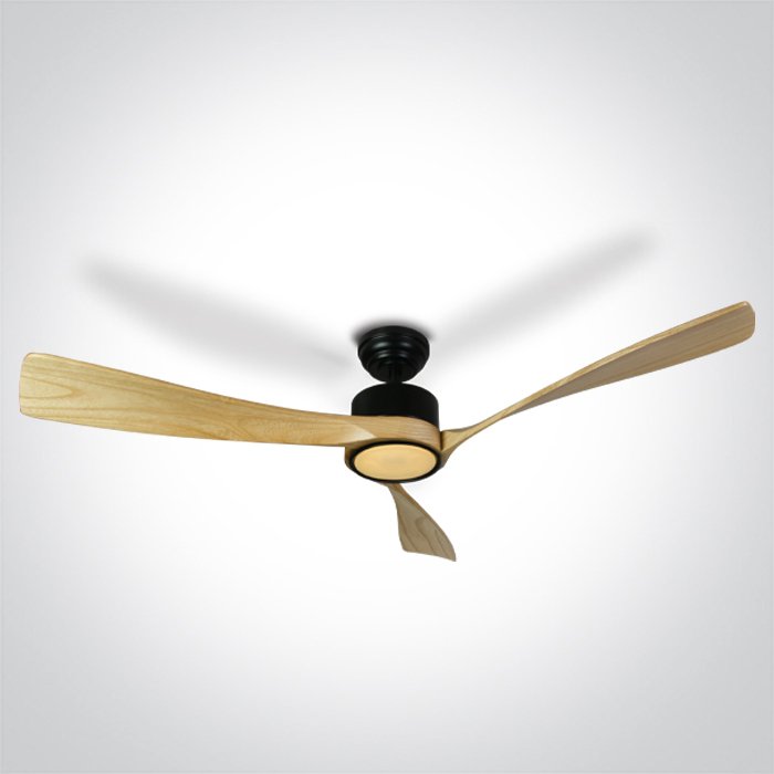 6314L/B/V LIGHT WOOD BLACK ROD FAN 40W LED 22W CCTV IP20 230v – obrázok 1