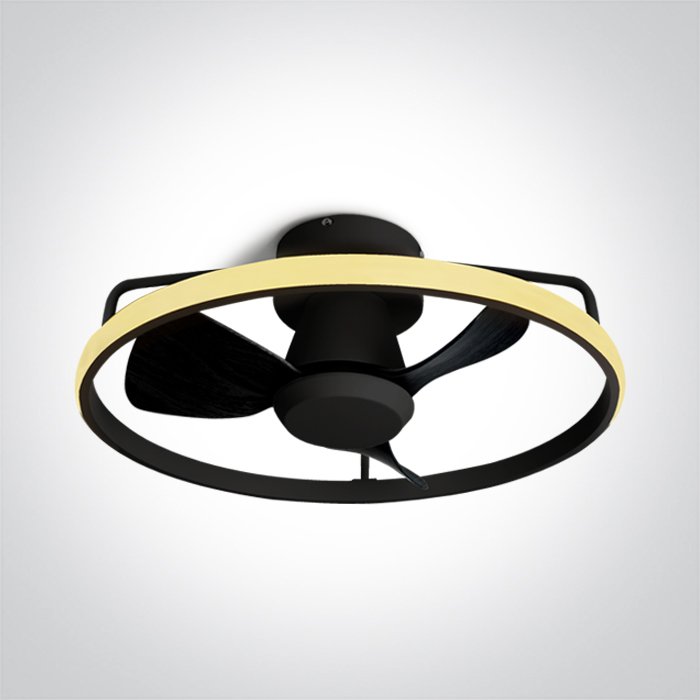 6300A/B/V BLACK ABS CEILING FAN 20W LED 28W CCTV IP20 230V – obrázok 1