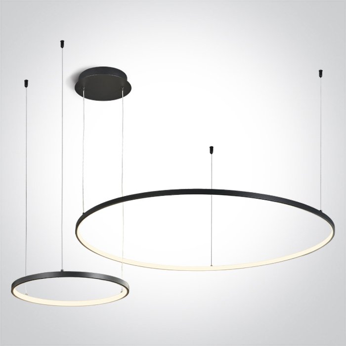 63150A/B/W BLACK 2x RINGS 40cm/100cm 65W WW IP20 230V DIMMABLE – obrázok 1