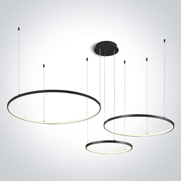 63150B/B/W BLACK 3x RINGS 40cm/60cm/80cm 65W WW IP20 230V DIMMABLE – obrázok 1