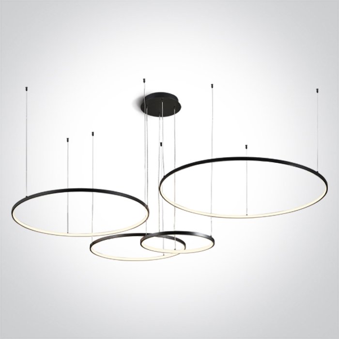 63150C/B/W BLACK 4x RINGS 40cm/60cm/80cm/100cm 100W WW IP20 230V DIMMABLE – obrázok 1
