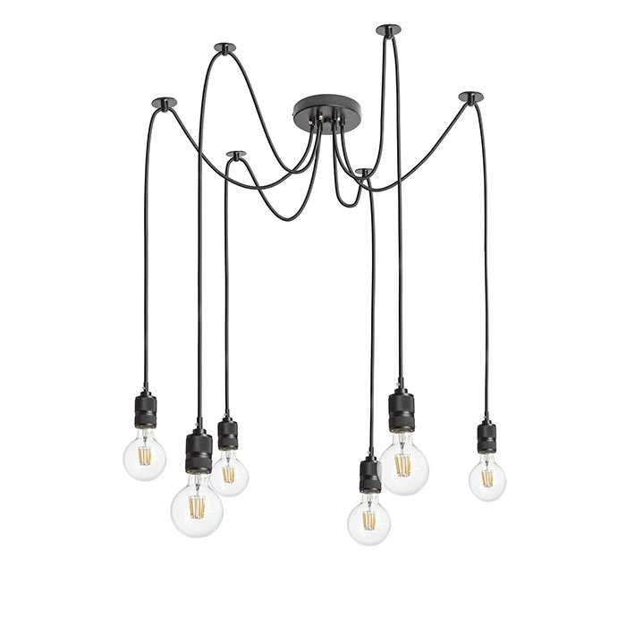 RENDL CINDY VI závesná čierna 230V LED E27 6x15W – obrázok 1