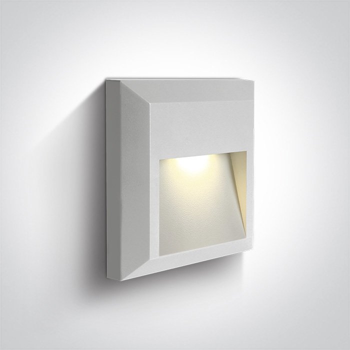 67388B/W/V WHITE WALL LIGHT 2W CCTV DARK LIGHT IP65 230V – obrázok 1