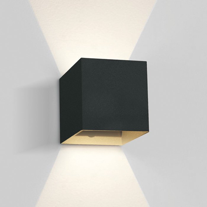 67398C/B/W BLACK WALL 2x3W WW IP54 DARK LIGHT 100-240V – obrázok 1