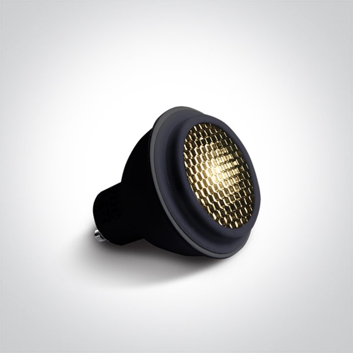 7306CHG/W BLACK COB 6W WW GU10 HONEYCOMB 60deg 230V – obrázok 1