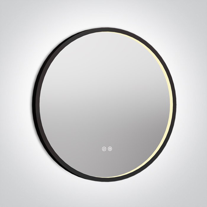 60208C/B/V BLACK ROUND MIRROR 20W CCTV IP44 230V DIMMABLE – obrázok 1