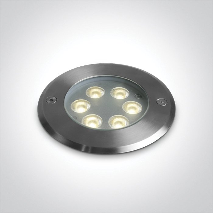 69076B/W SS316L IP67 INGROUND 6x1W WW 24V DC LOW DEPTH DIMMABLE – obrázok 1