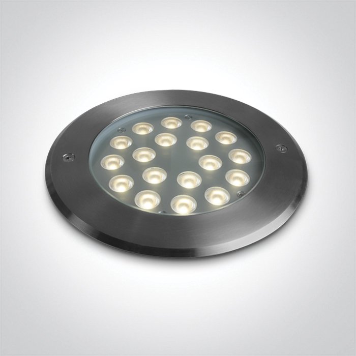 69076D/W SS316L IP67 INGROUND 18x1W WW 24V DC LOW DEPTH DIMMABLE – obrázok 1