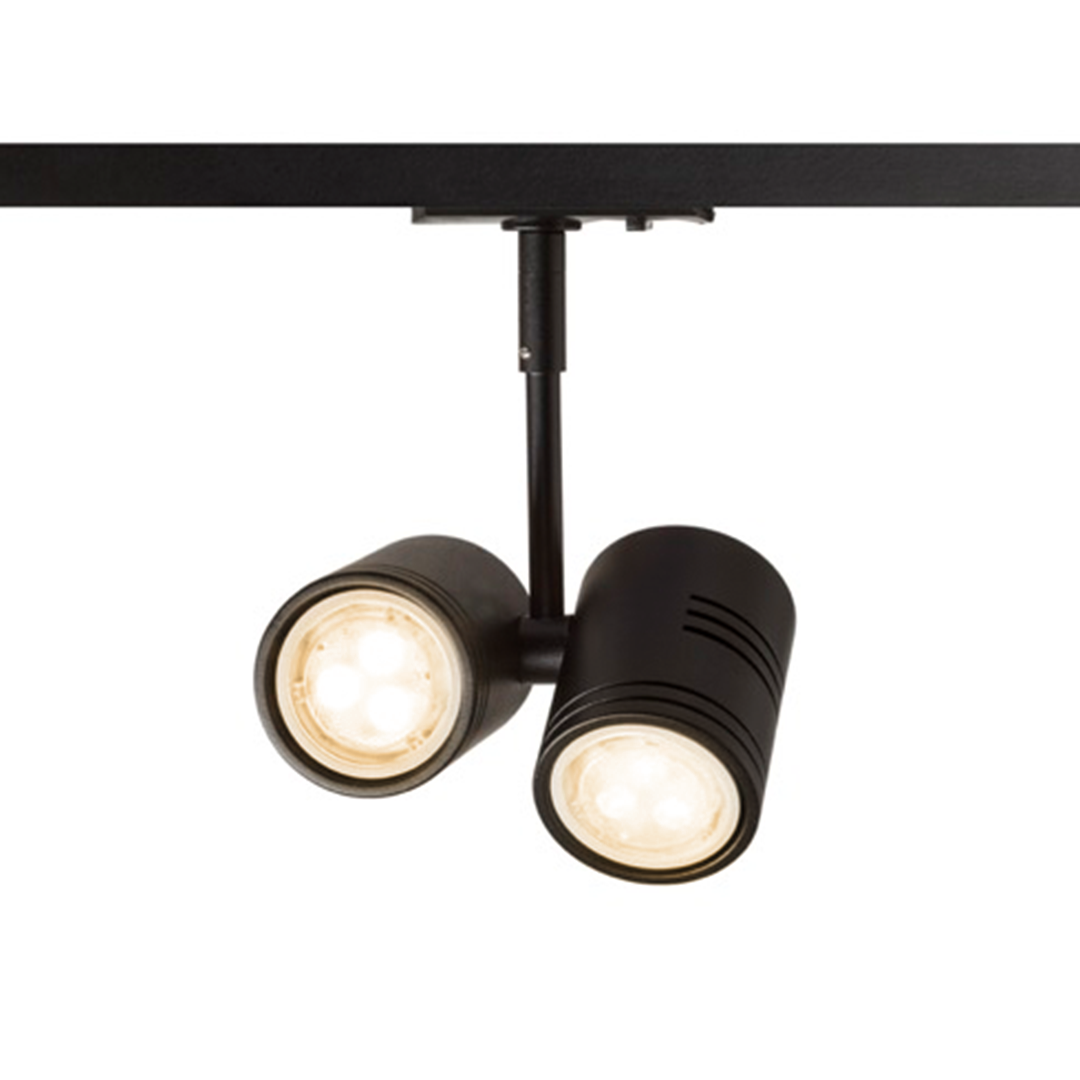 RENDL BEEBA II na jednookr. lištu čierna 230V LED GU10 2x8W – obrázok 1