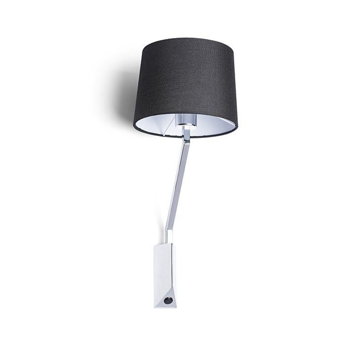 RENDL SHARP nástenná čierna chróm 230V LED E27 15W – obrázok 1