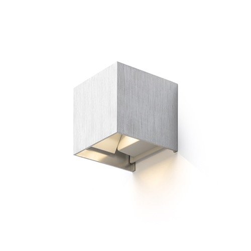 RENDL TITO SQ nástenná česaný hliník 230V LED 6W IP54 3000K – obrázok 1