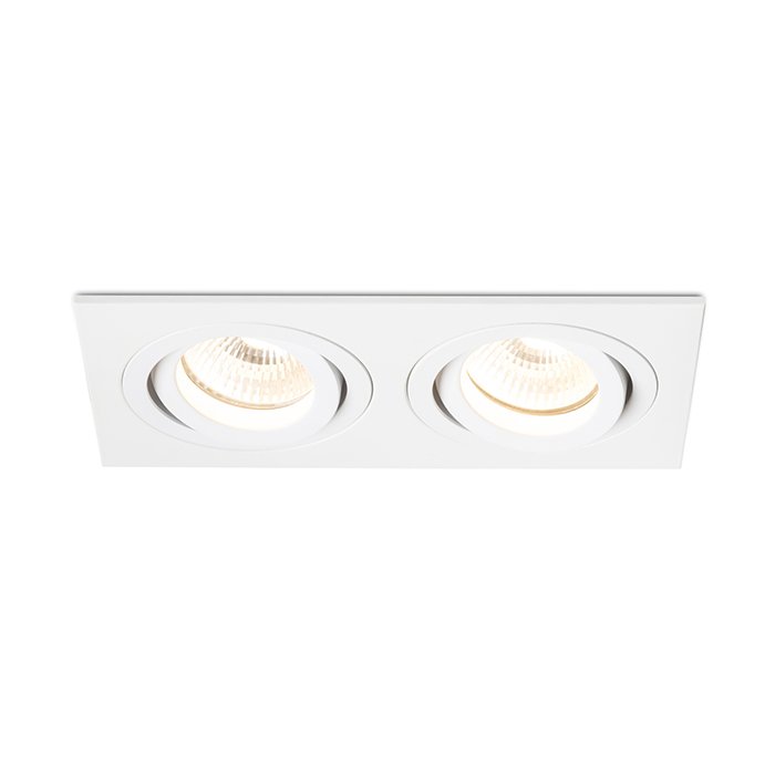 RENDL PASADENA GU10 SQ II zápustná biela 230V LED GU10 2x7W – obrázok 1