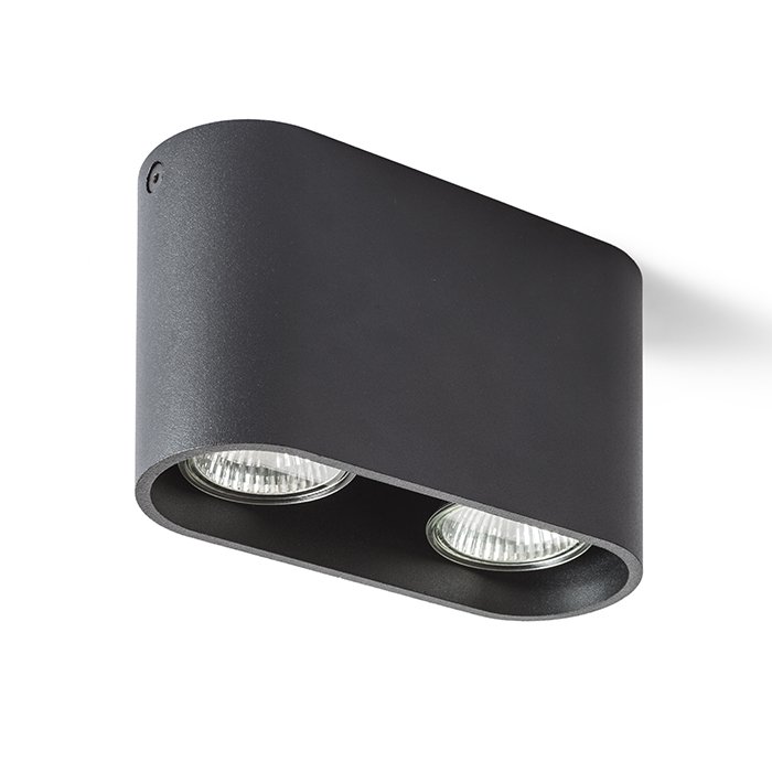 RENDL MANTOVA II stropná matná čierna 230V LED GU10 2x7W – obrázok 1