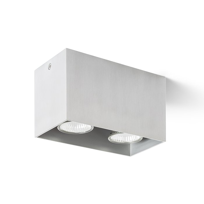 RENDL AGATE II stropná česaný hliník 230V LED GU10 2x7W – obrázok 1