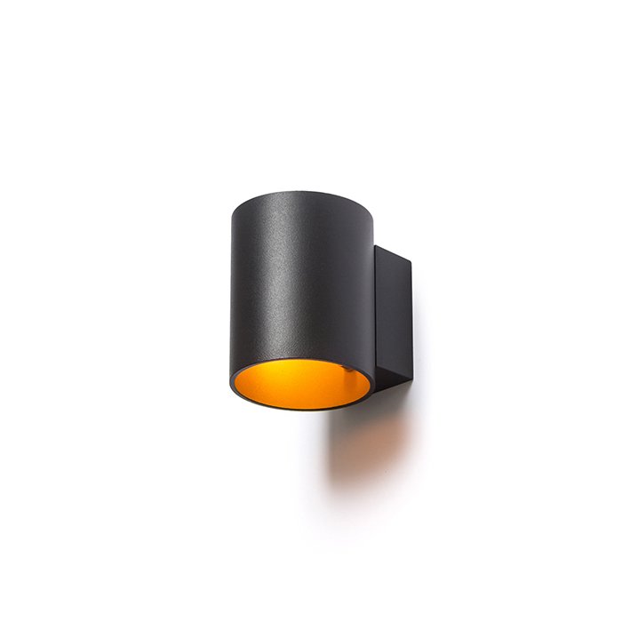 RENDL TUBA W nástenná matná čierna/zlatá 230V LED G9 5W – obrázok 1