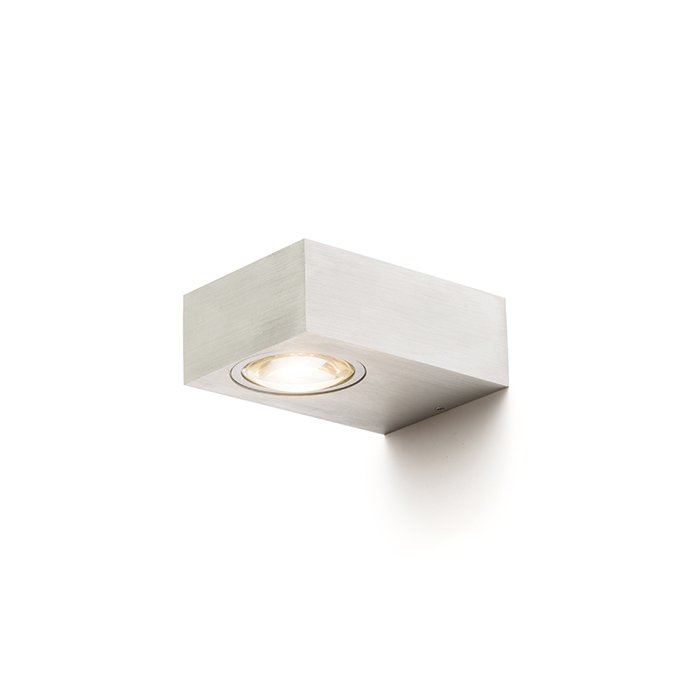 RENDL KORSO II nástenná česaný hliník 230V LED 2x3W 120° IP54 3000K – obrázok 1