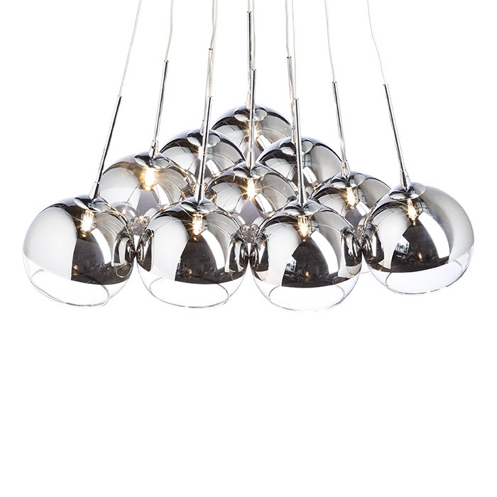 RENDL ASTRAL závesná chrómové sklo/číre sklo 230V/12V G4 10x20W – obrázok 1