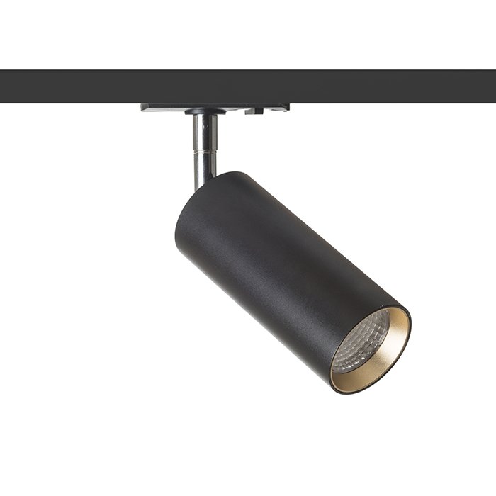 RENDL MAVRO na jednookr. lištu čierna/zlatá 230V LED 12W 38° 3000K – obrázok 1