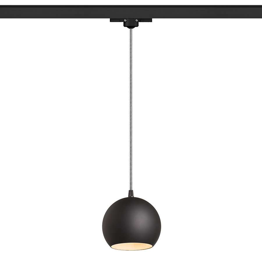 RENDL COPA na trojokruh. lištu čierna sklo 230V LED E27 11W – obrázok 1
