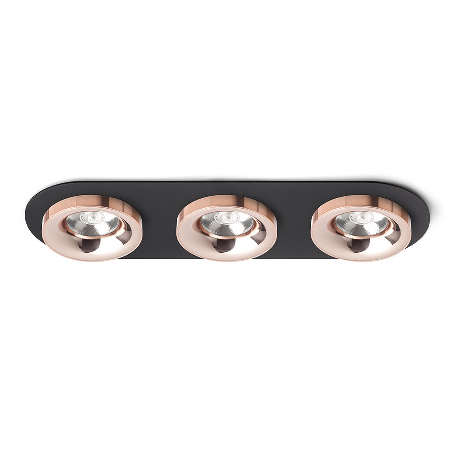 RENDL SHARM R III zápustná čierna meď/meď 230V LED 3x10W 24° 3000K – obrázok 1