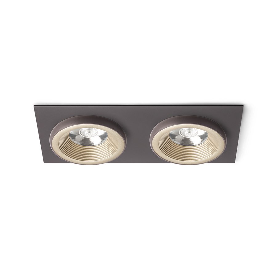 RENDL SHARM SQ II zápustná perlová zlatá/hnedá 230V LED 2x10W 24° 3000K – obrázok 1
