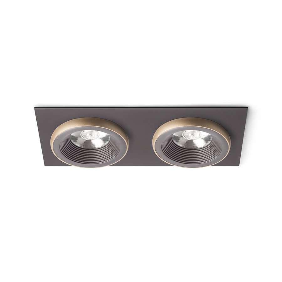 RENDL SHARM SQ II zápustná hnedá/perlová zlatá 230V LED 2x10W 24° 3000K – obrázok 1