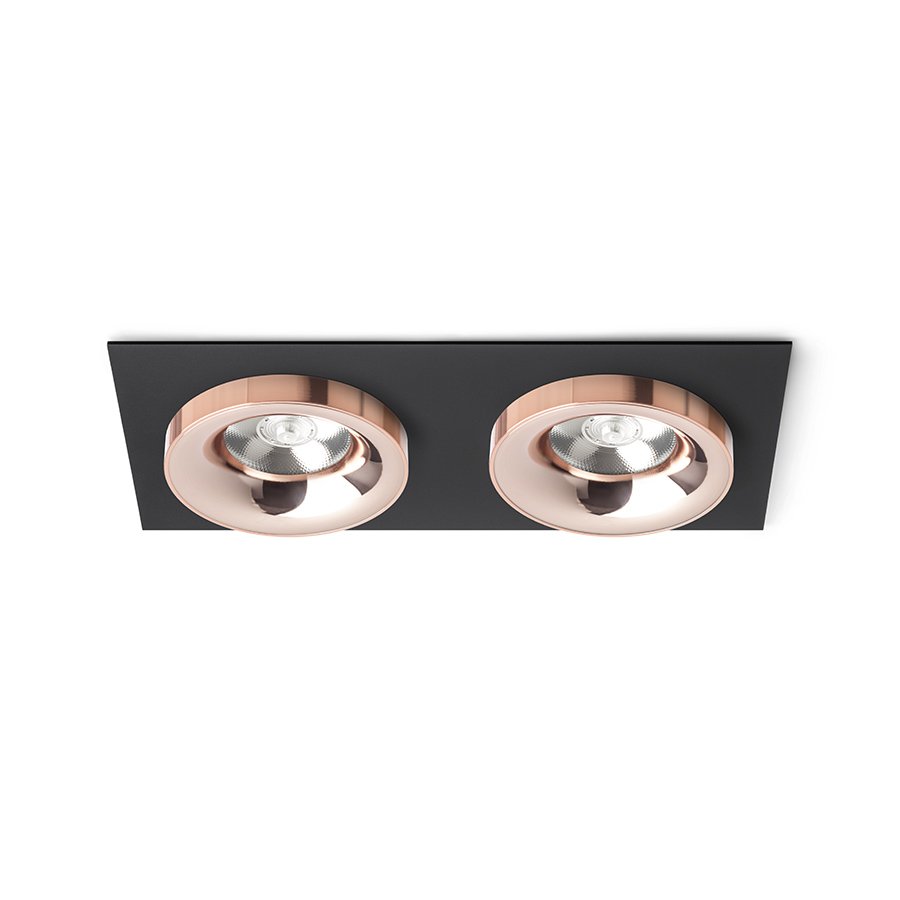 RENDL SHARM SQ II zápustná čierna meď/meď 230V LED 2x10W 24° 3000K – obrázok 1