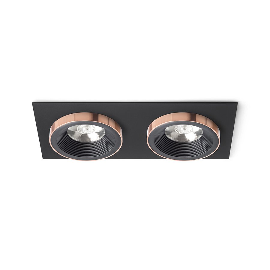 RENDL SHARM SQ II zápustná čierna/čierna meď 230V LED 2x10W 24° 3000K – obrázok 1