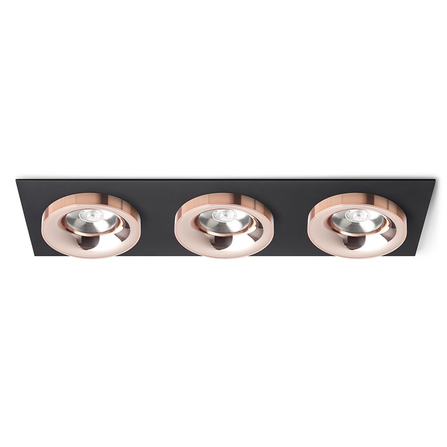 RENDL SHARM SQ III zápustná čierna meď/meď 230V LED 3x10W 24° 3000K – obrázok 1