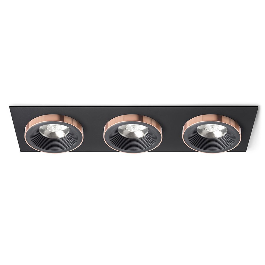RENDL SHARM SQ III zápustná čierna/čierna meď 230V LED 3x10W 24° 3000K – obrázok 1