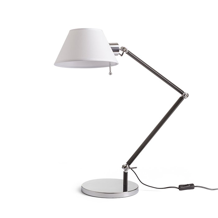 RENDL MONTANA stolná biela/čierna chróm 230V LED E27 11W – obrázok 1