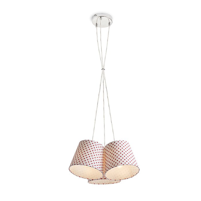 RENDL NANCY III závesná biela/červená 230V LED E14 3x11W – obrázok 1