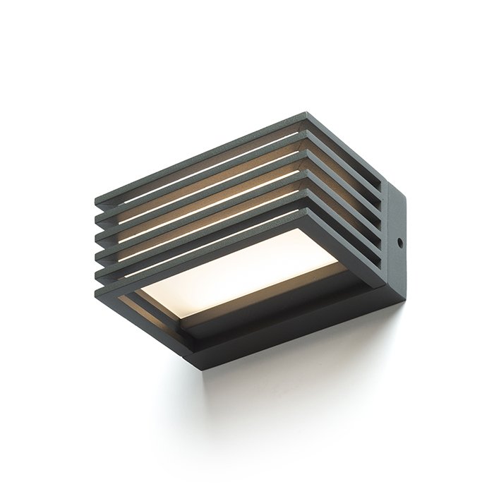 RENDL CLAIRE 14 nástenná antracitová mliečny akrylát 230V LED 6W IP54 3000K – obrázok 1