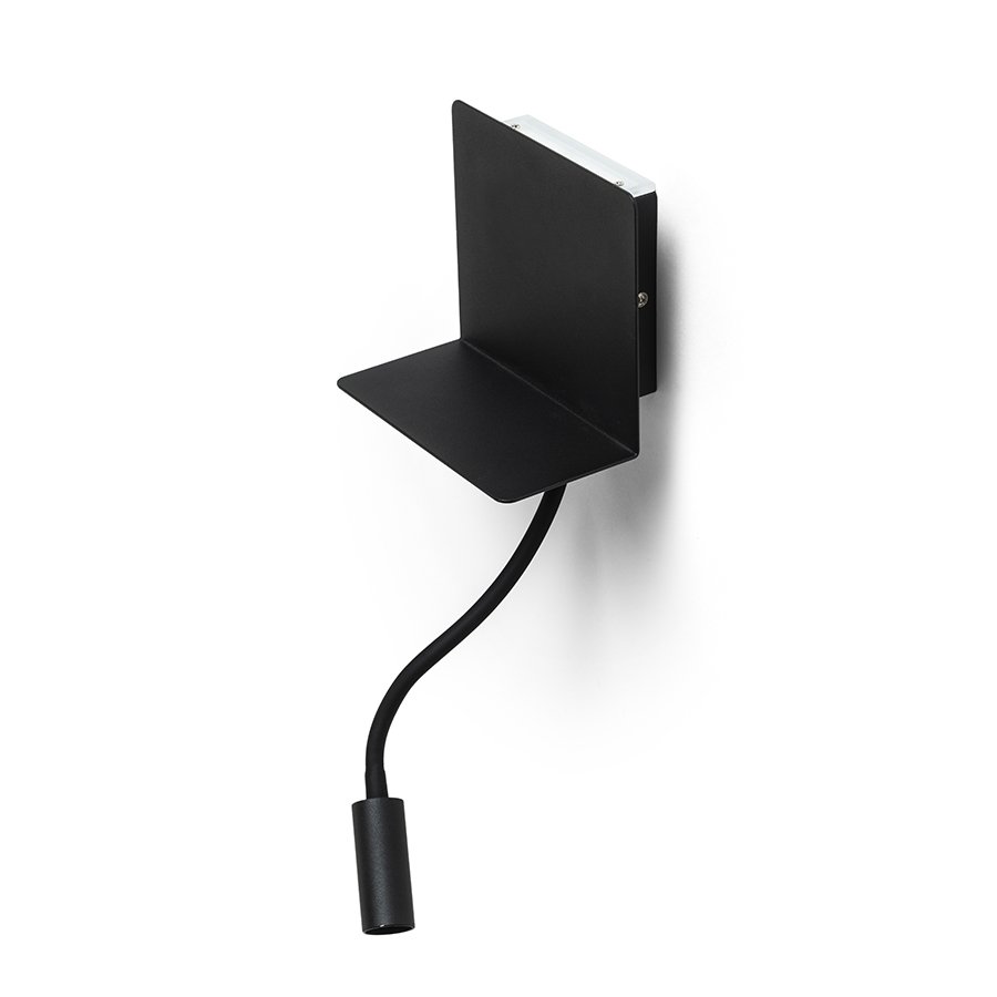 RENDL ROSTAM nástenná s USB čierna 230V LED 2x3W 3000K – obrázok 1