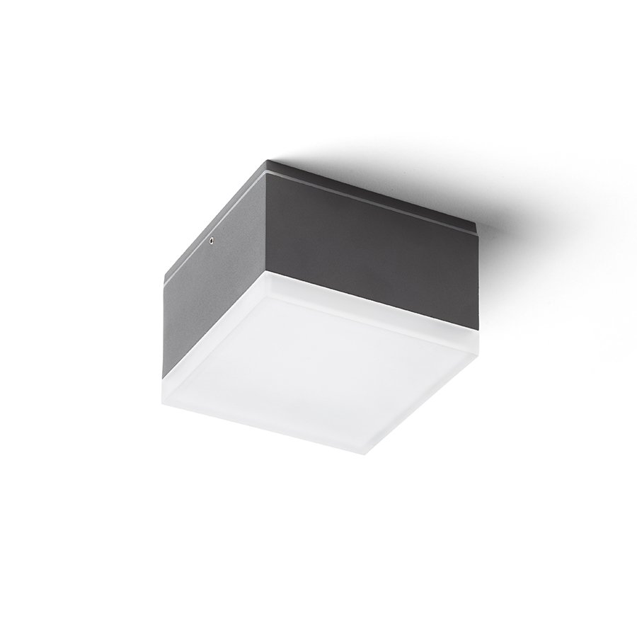 RENDL ORIN SQ stropná antracitová satinovaný akrylát 230V LED 10W IP54 3000K – obrázok 1