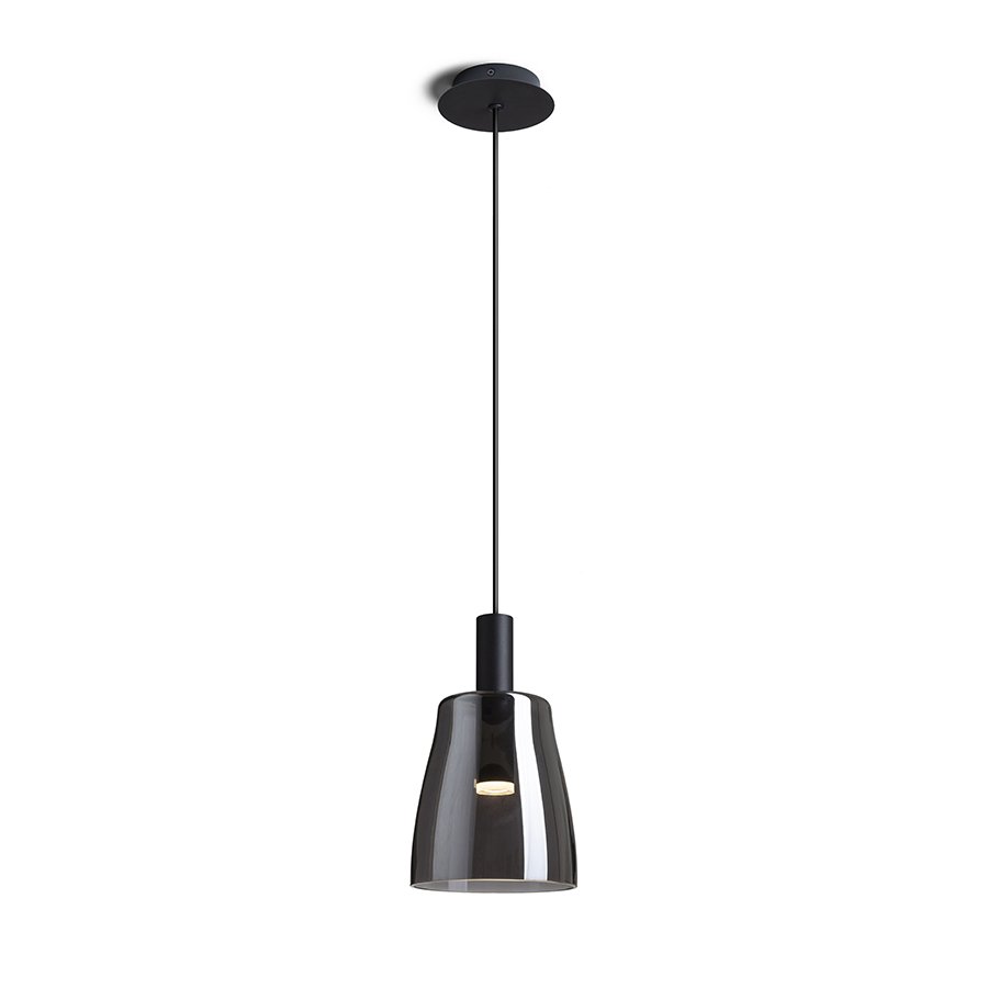 RENDL BELLINI M LED závesná čierna dymové sklo 230V LED 5W 30° 3000K – obrázok 1