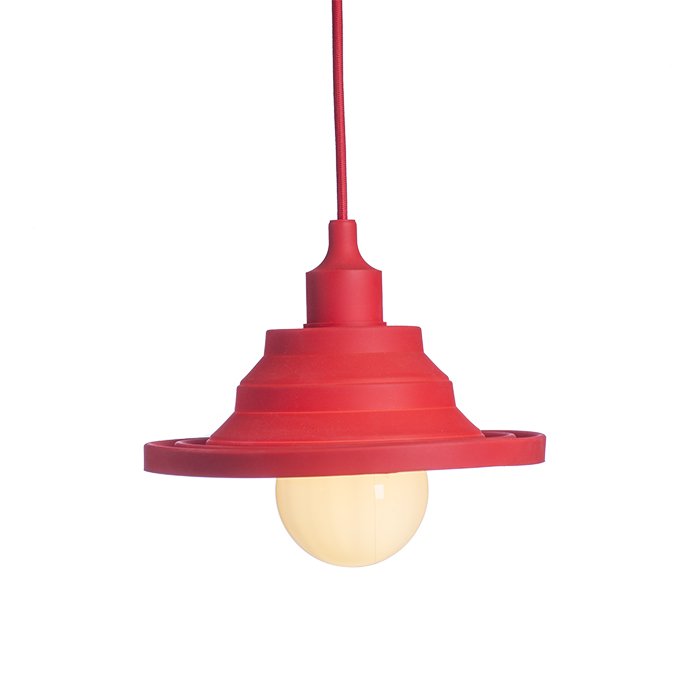 RENDL AMICI závesná silikónová lampa červená 230V E27 42W – obrázok 1